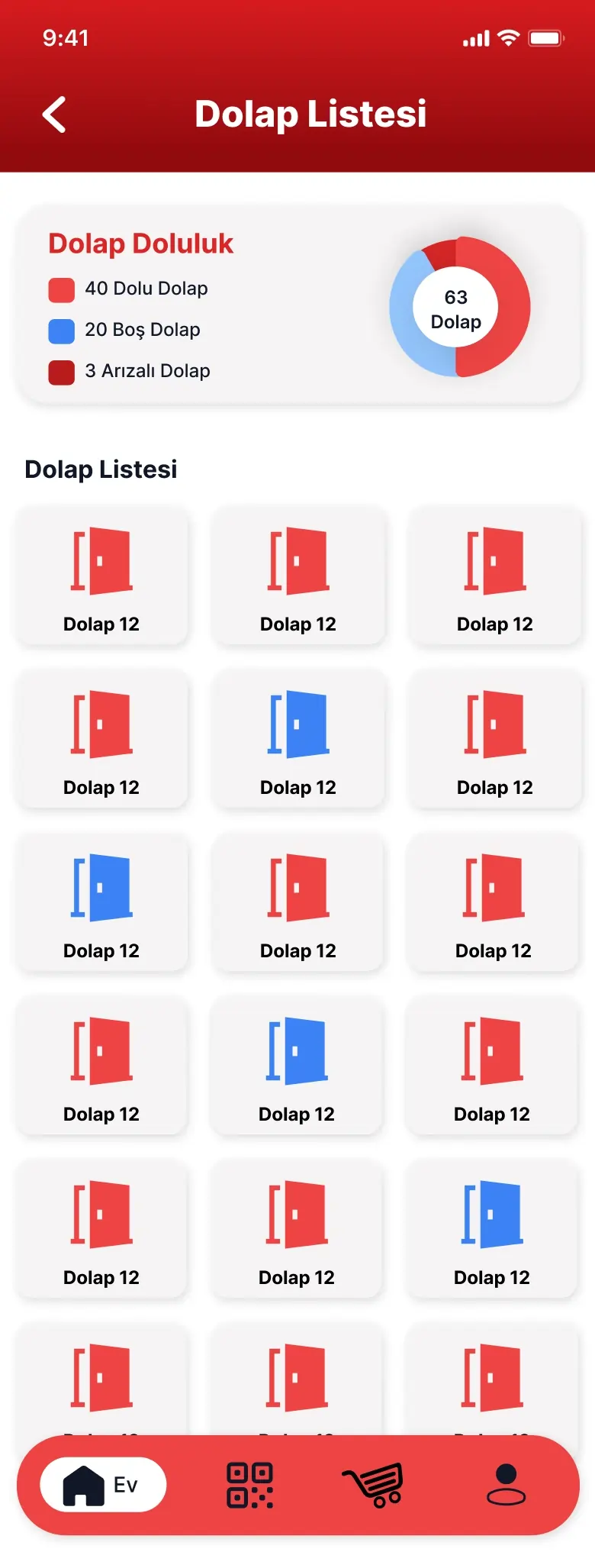 GymExxtra app screenshot - Locker list